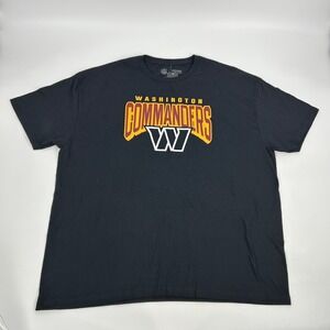 Washington Commanders NFL Team Apparel‎ Shirt Men's 3XL Black Crew Neck NEW